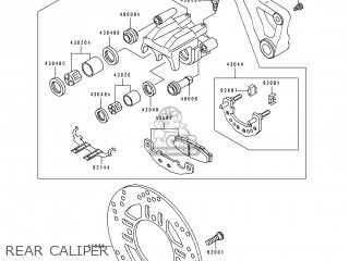 REAR CALIPER - ZX600D3 NINJA ZX6 1992 USA CALIFORNIA CANADA