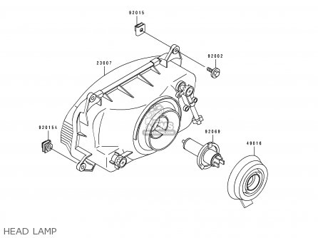 HEAD LAMP - ZX600D3 NINJA ZX6 1992 USA CALIFORNIA CANADA