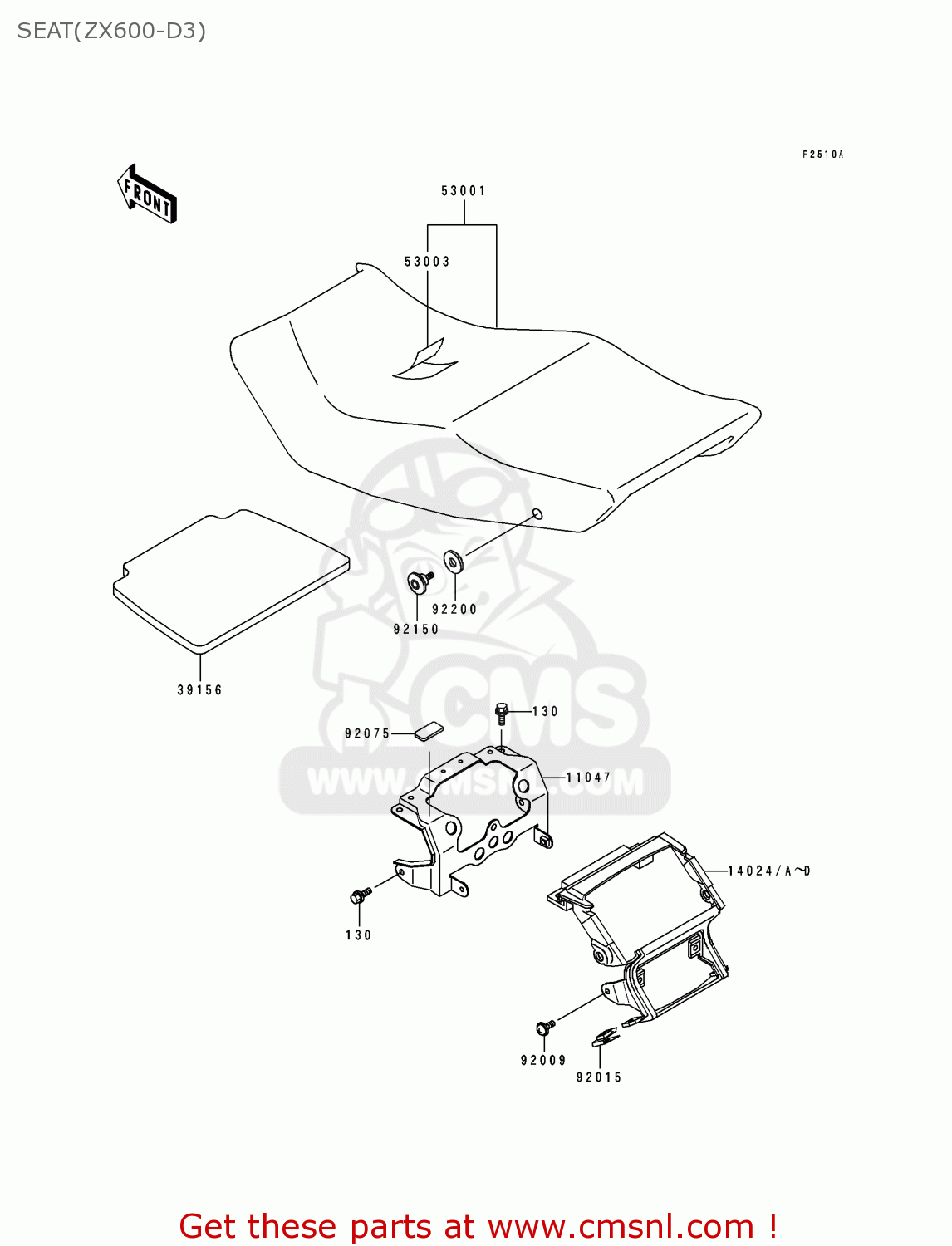 SEAT(ZX600-D3) ZX600D3 ZZR600 1992 EUROPE UK FR AR FG GR IT NR SD SP ST