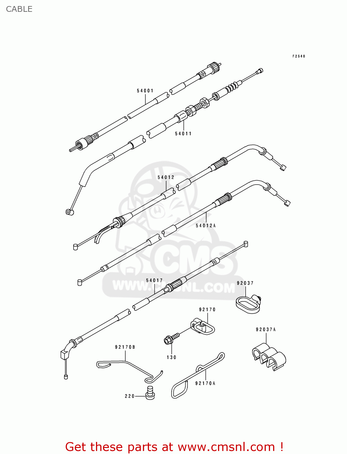 CABLE ZX600D3 ZZR600 1992 EUROPE UK FR AR FG GR IT NR SD SP ST
