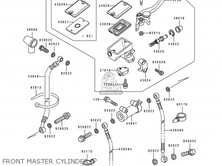 FRONT MASTER CYLINDER - ZX600D3 ZZR600 1992 EUROPE UK FR AR FG GR IT NR SD SP ST