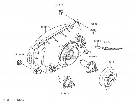 HEAD LAMP - ZX600D3 ZZR600 1992 EUROPE UK FR AR FG GR IT NR SD SP ST