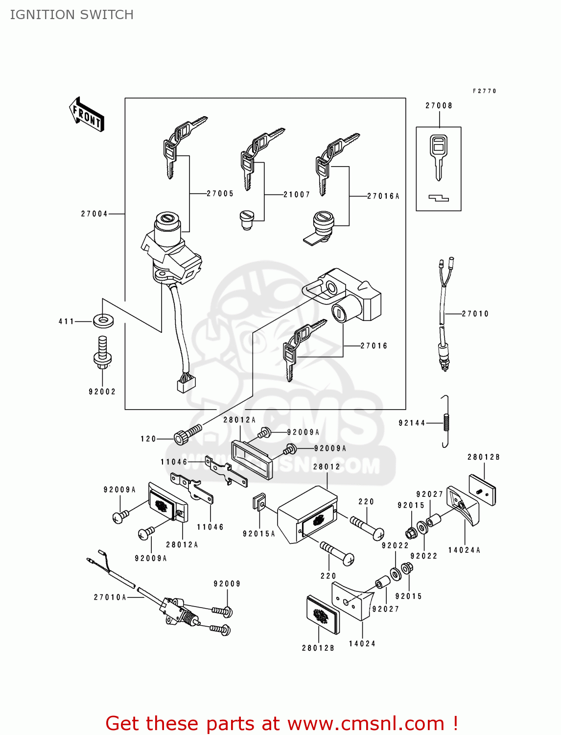Kawasaki ZX600D4 NINJA ZX6 1993 USA CALIFORNIA IGNITION SWITCH buy