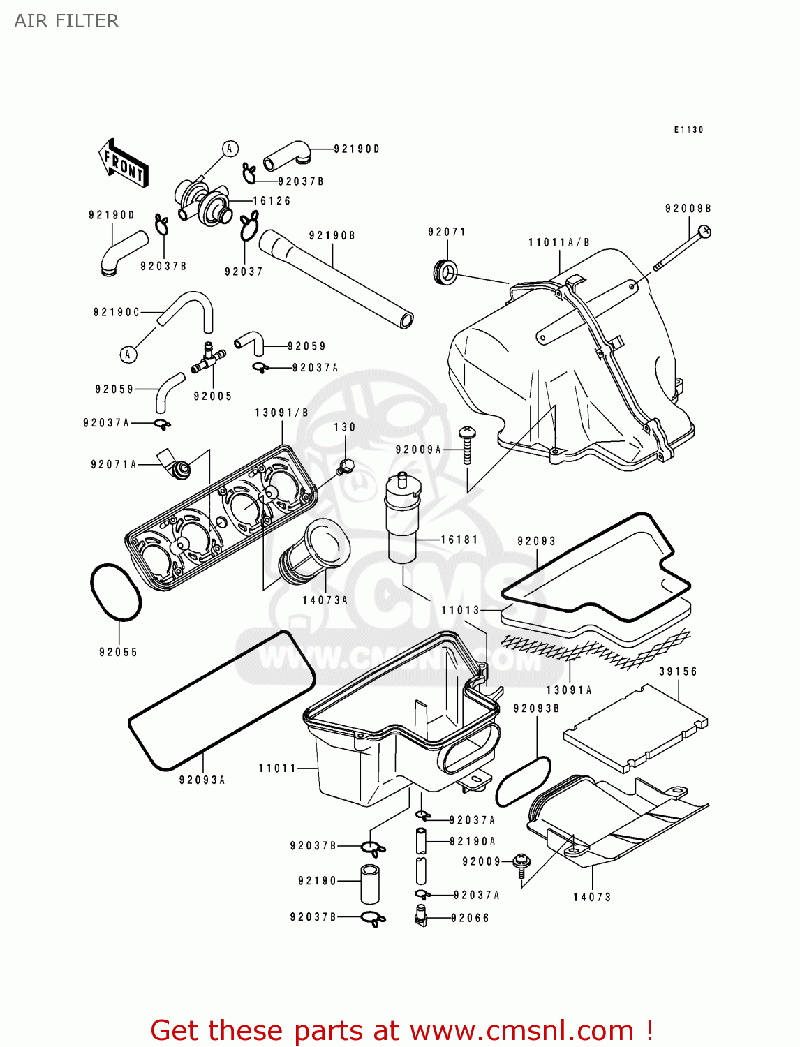 AIR FILTER ZX600D4 NINJA ZX6 1993 USA CALIFORNIA