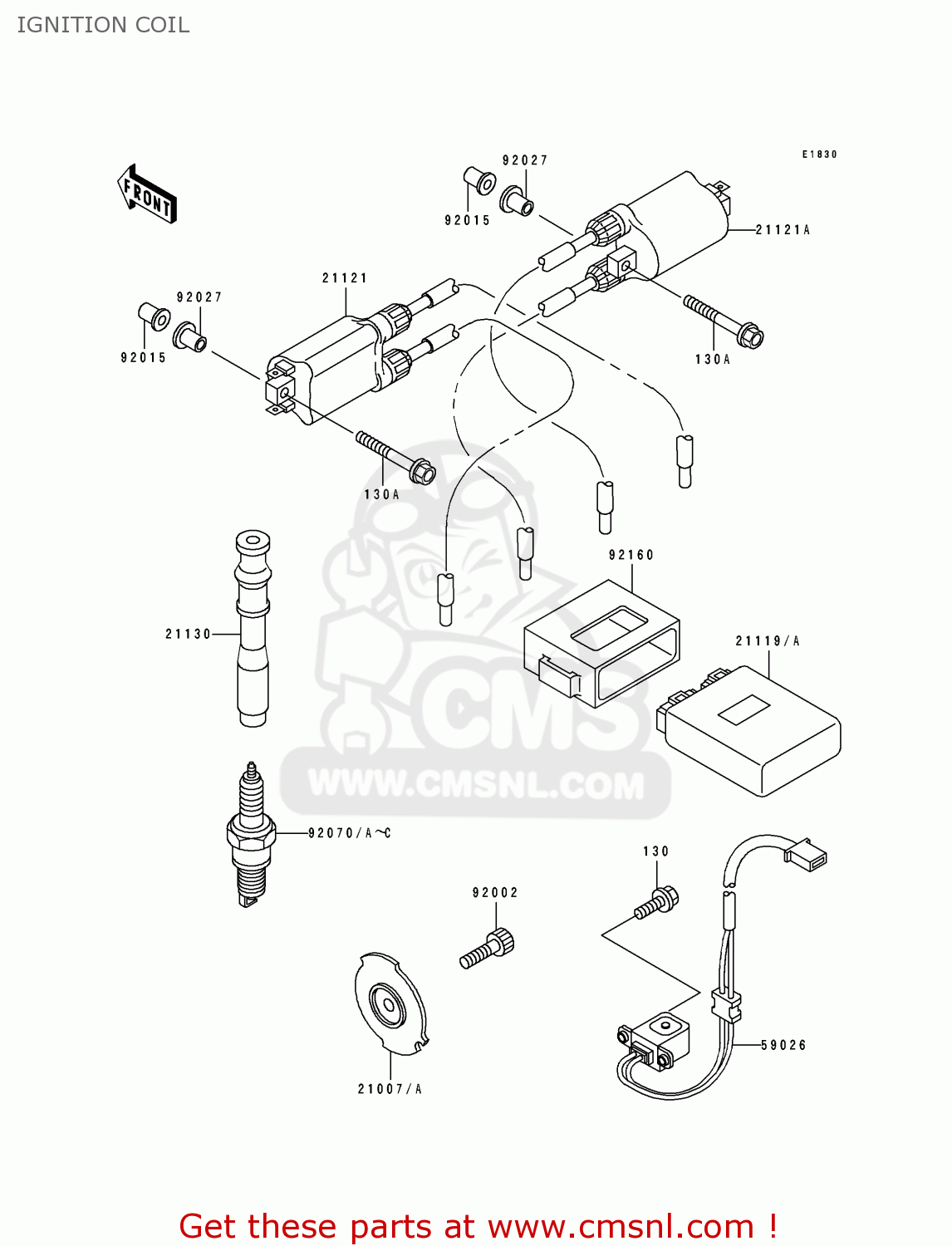IGNITION COIL ZX600D4 NINJA ZX6 1993 USA CALIFORNIA