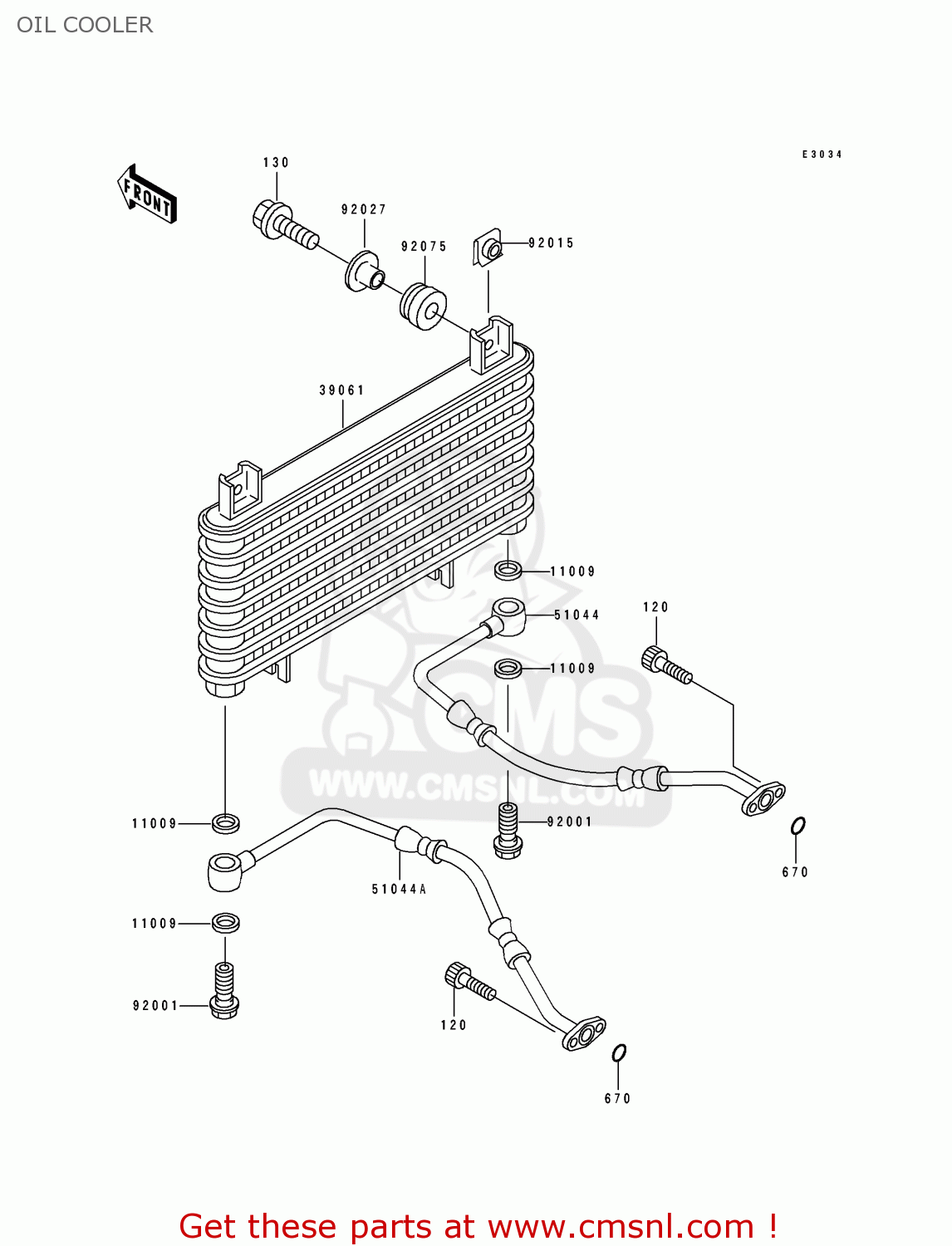 OIL COOLER ZX600D4 NINJA ZX6 1993 USA CALIFORNIA