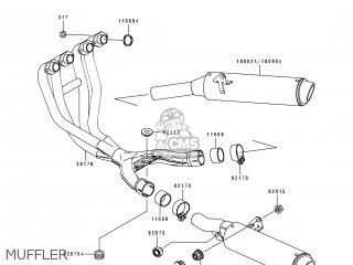 MUFFLER - ZX600D4 NINJA ZX6 1993 USA CALIFORNIA