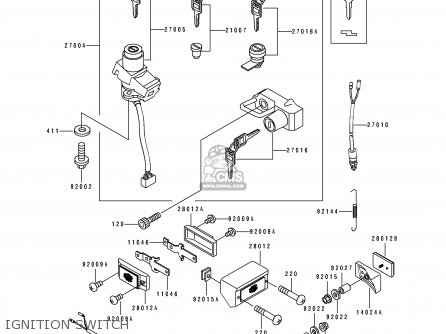 IGNITION SWITCH - ZX600D4 NINJA ZX6 1993 USA CALIFORNIA
