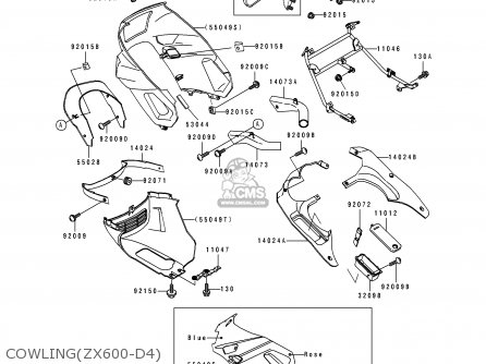 COWLING(ZX600-D4) - ZX600D4 NINJA ZX6 1993 USA CALIFORNIA
