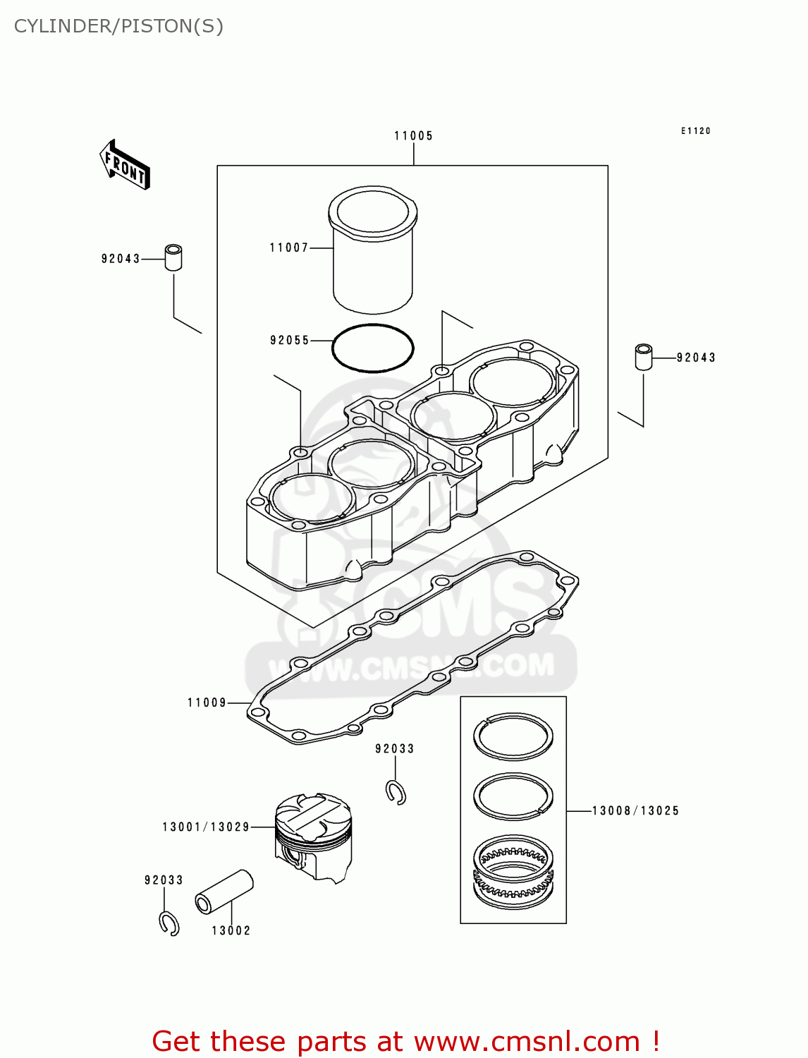 CYLINDER/PISTON(S) ZX600E1 NINJA ZX6 1993 USA CALIFORNIA CANADA