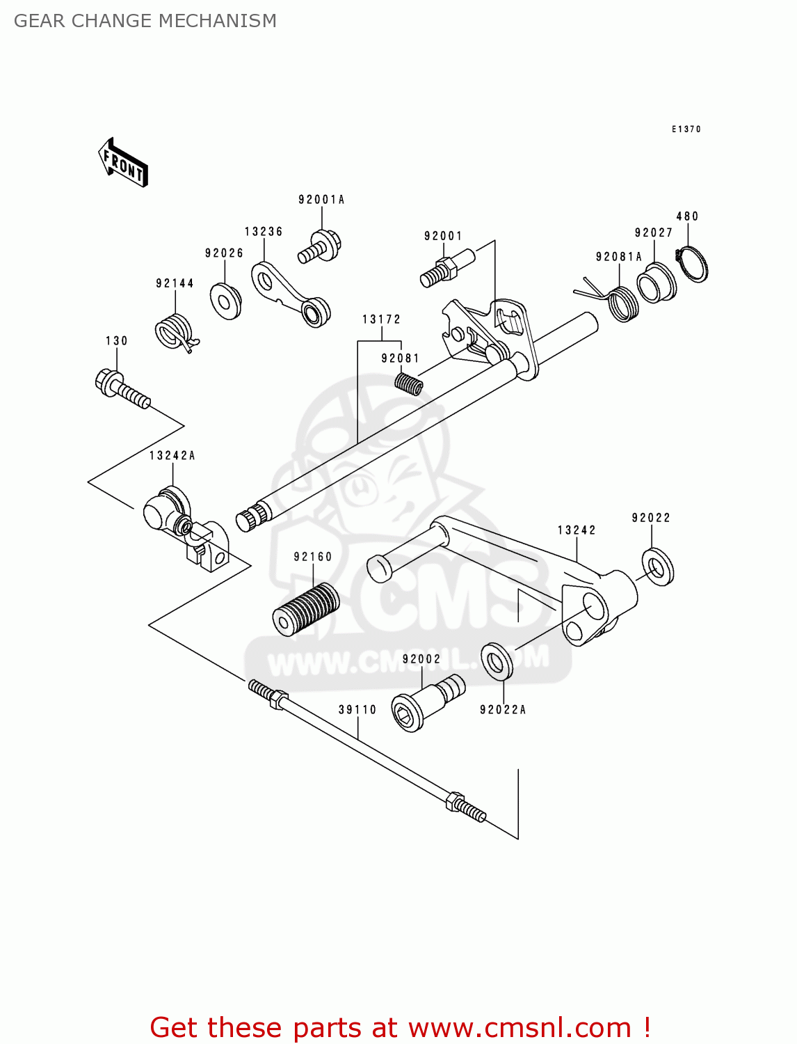 GEAR CHANGE MECHANISM ZX600E1 NINJA ZX6 1993 USA CALIFORNIA CANADA