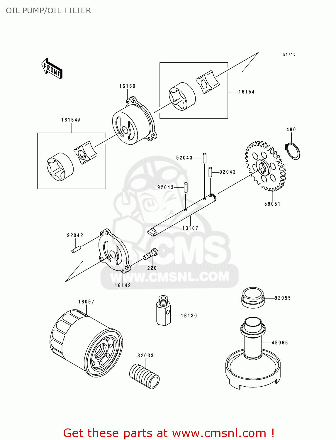 OIL PUMP/OIL FILTER ZX600E1 NINJA ZX6 1993 USA CALIFORNIA CANADA