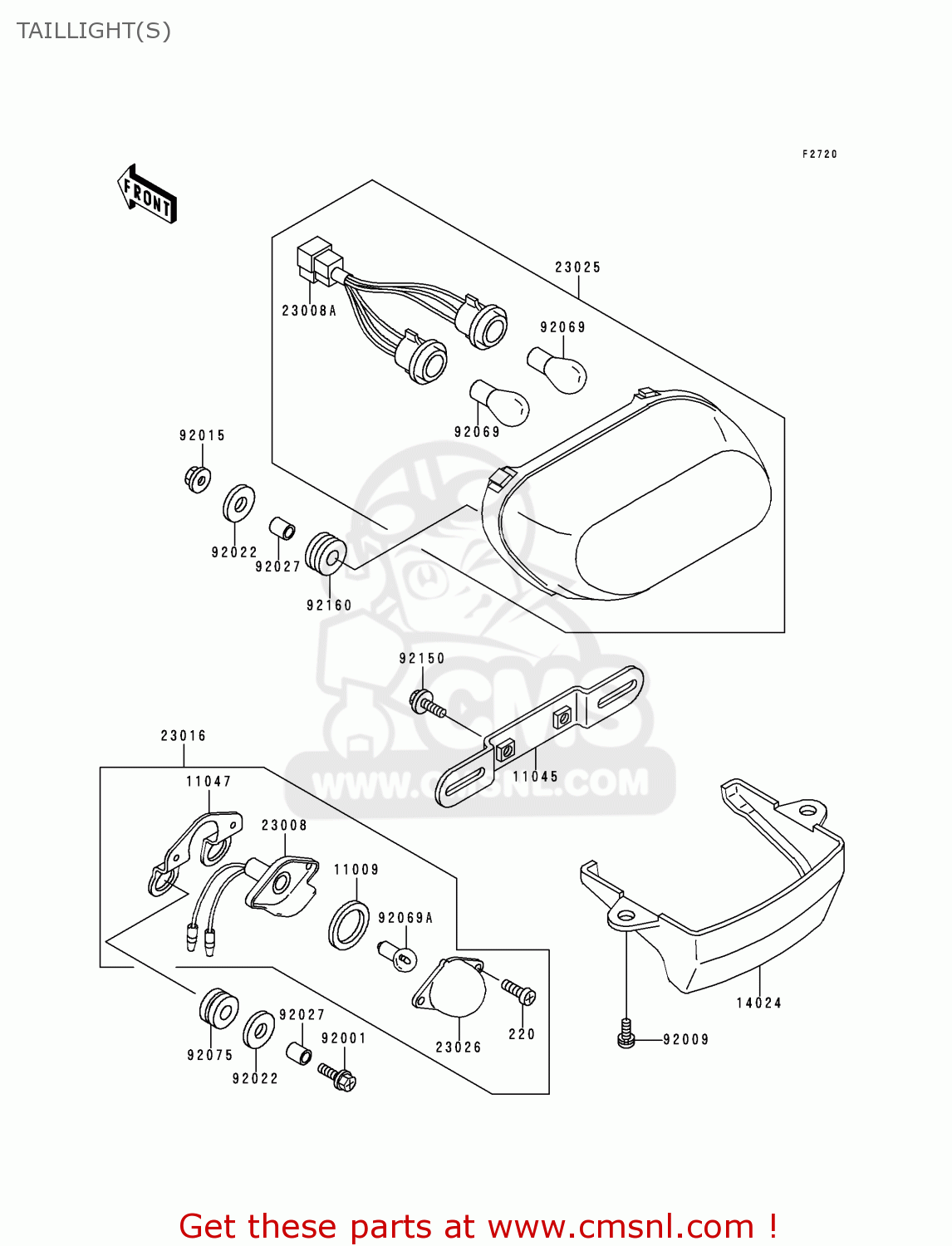 TAILLIGHT(S) ZX600E1 NINJA ZX6 1993 USA CALIFORNIA CANADA