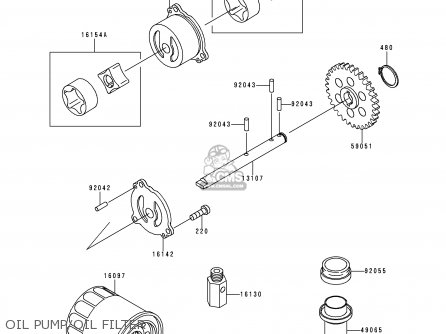 OIL PUMP/OIL FILTER - ZX600E1 NINJA ZX6 1993 USA CALIFORNIA CANADA