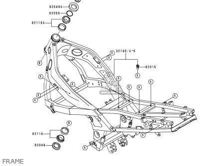 FRAME - ZX600E1 NINJA ZX6 1993 USA CALIFORNIA CANADA