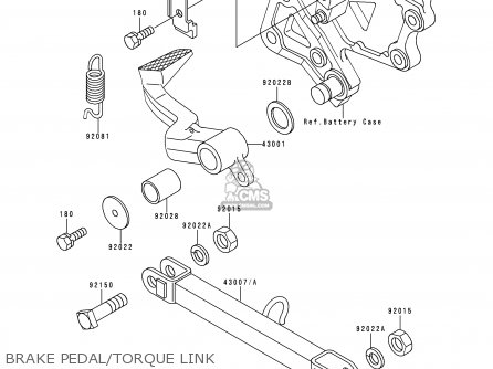 BRAKE PEDAL/TORQUE LINK - ZX600E1 NINJA ZX6 1993 USA CALIFORNIA CANADA