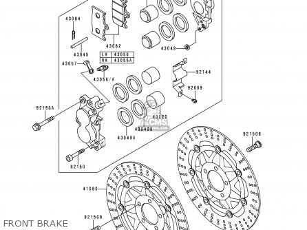 FRONT BRAKE - ZX600E1 NINJA ZX6 1993 USA CALIFORNIA CANADA