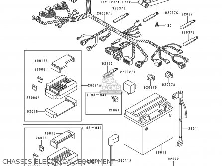 CHASSIS ELECTRICAL EQUIPMENT - ZX600E1 NINJA ZX6 1993 USA CALIFORNIA CANADA