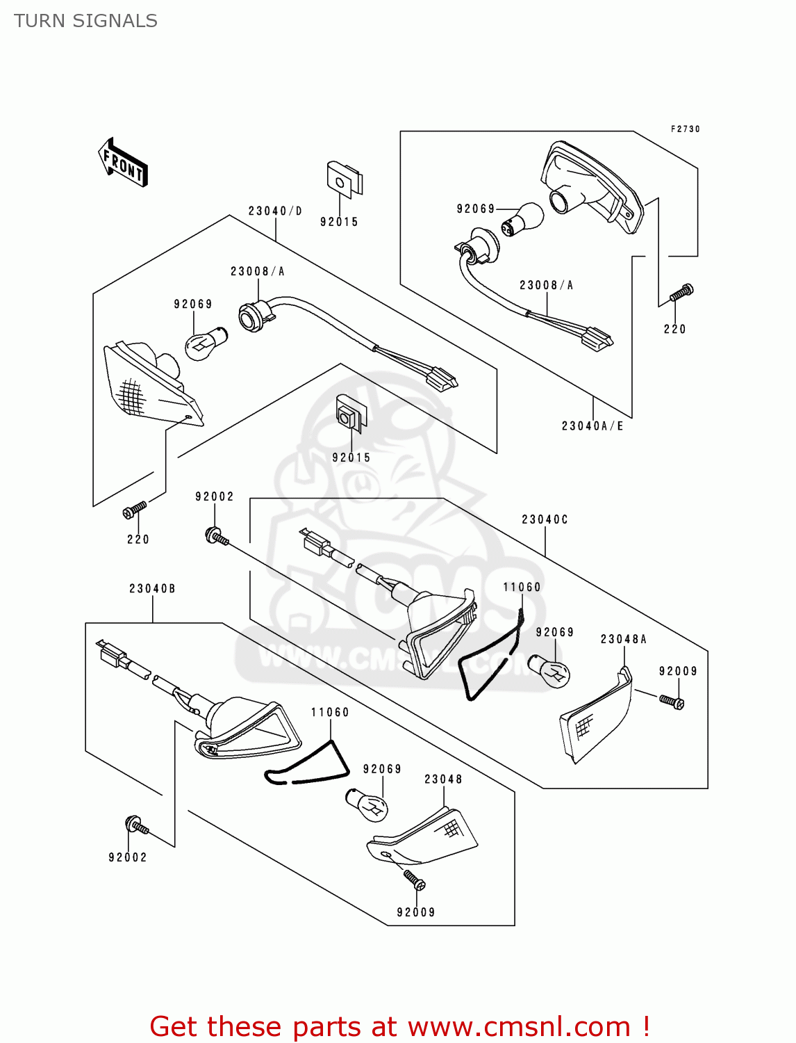 TURN SIGNALS ZX600E1 ZZR600 1993 EUROPE UK FR NL AR FG GR IT NR SD SP ST