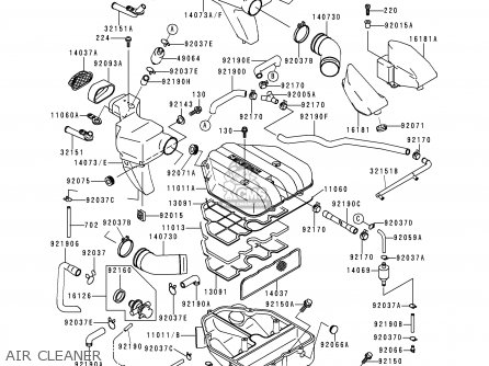 AIR CLEANER - ZX600E1 ZZR600 1993 EUROPE UK FR NL AR FG GR IT NR SD SP ST