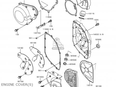 ENGINE COVER(S) - ZX600E1 ZZR600 1993 EUROPE UK FR NL AR FG GR IT NR SD SP ST