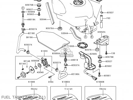 FUEL TANK(ZX600-E1) - ZX600E1 ZZR600 1993 EUROPE UK FR NL AR FG GR IT NR SD SP ST