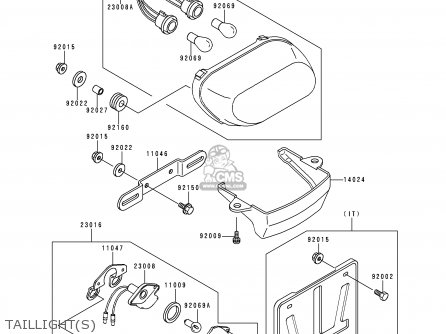 TAILLIGHT(S) - ZX600E1 ZZR600 1993 EUROPE UK FR NL AR FG GR IT NR SD SP ST