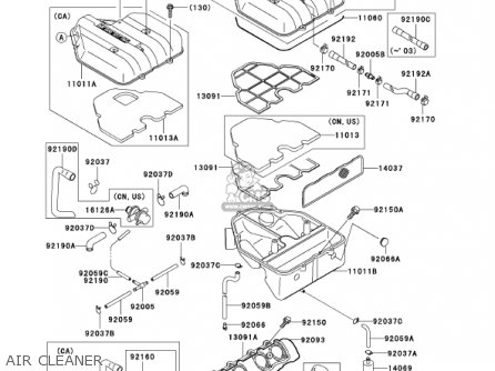 Kawasaki ZX600E10 NINJA ZX6 2002 USA CALIFORNIA CANADA parts lists