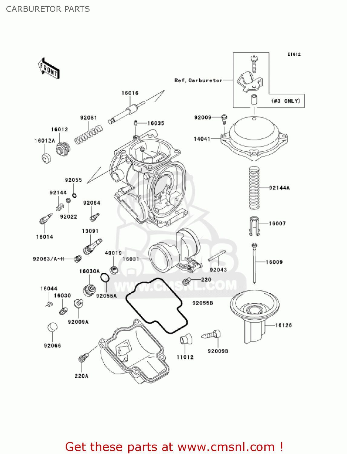 Kawasaki ZX600E10 NINJA ZX6 2002 USA CALIFORNIA CANADA CARBURETOR PARTS ...