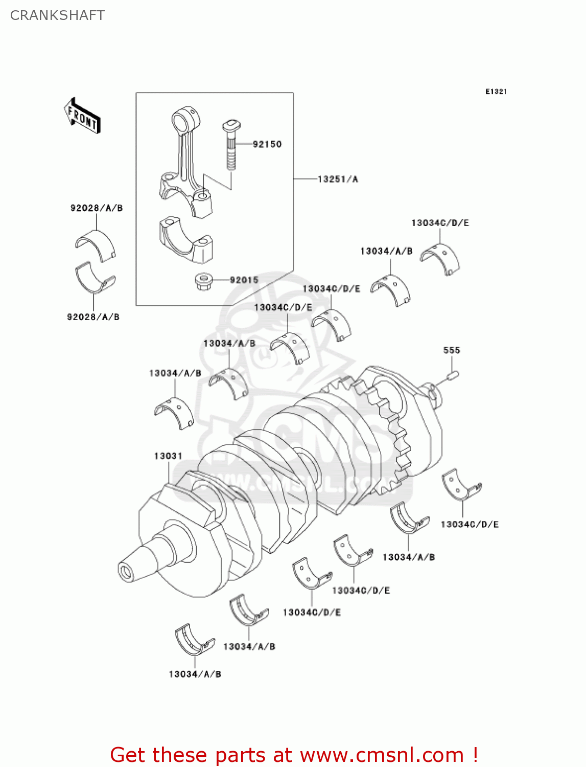 CRANKSHAFT ZX600E10 NINJA ZX6 2002 USA CALIFORNIA CANADA