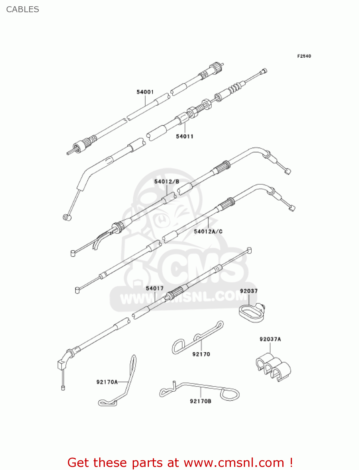 CABLES ZX600E10 NINJA ZX6 2002 USA CALIFORNIA CANADA