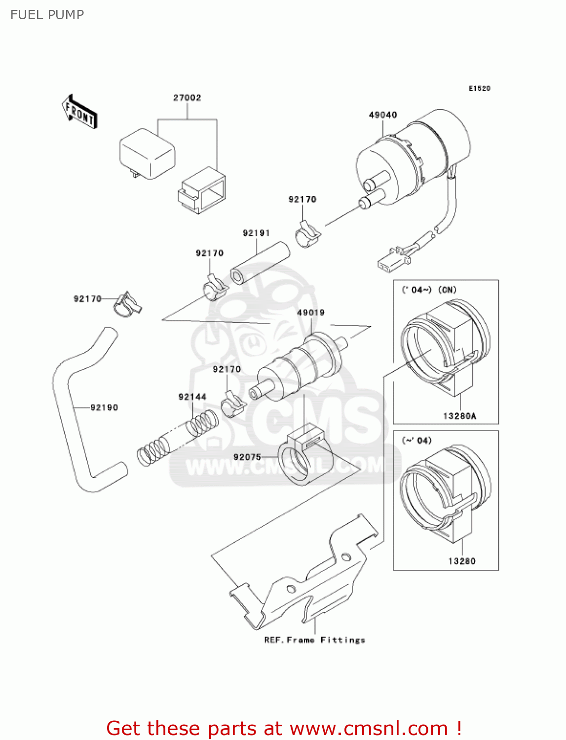 FUEL PUMP ZX600E10 NINJA ZX6 2002 USA CALIFORNIA CANADA