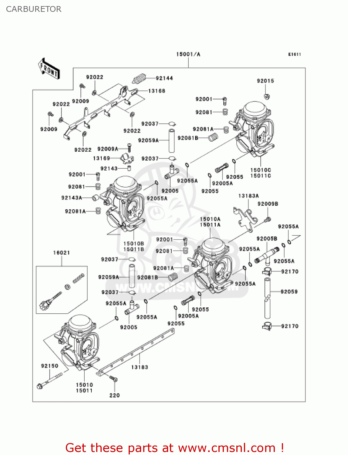 CARBURETOR ZX600E10 NINJA ZX6 2002 USA CALIFORNIA CANADA