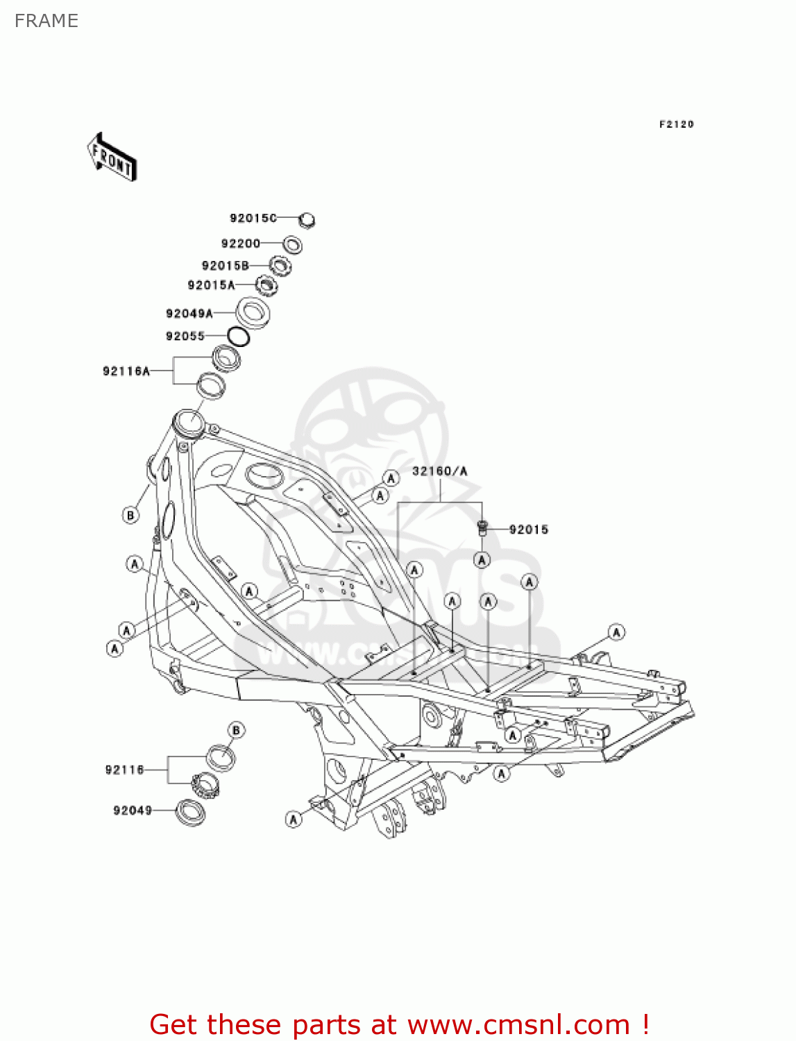 FRAME ZX600E10 NINJA ZX6 2002 USA CALIFORNIA CANADA
