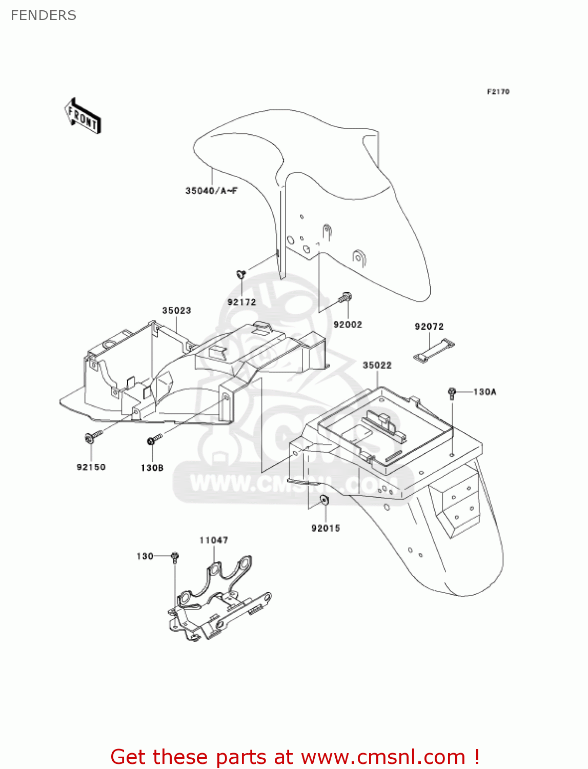 FENDERS ZX600E10 NINJA ZX6 2002 USA CALIFORNIA CANADA