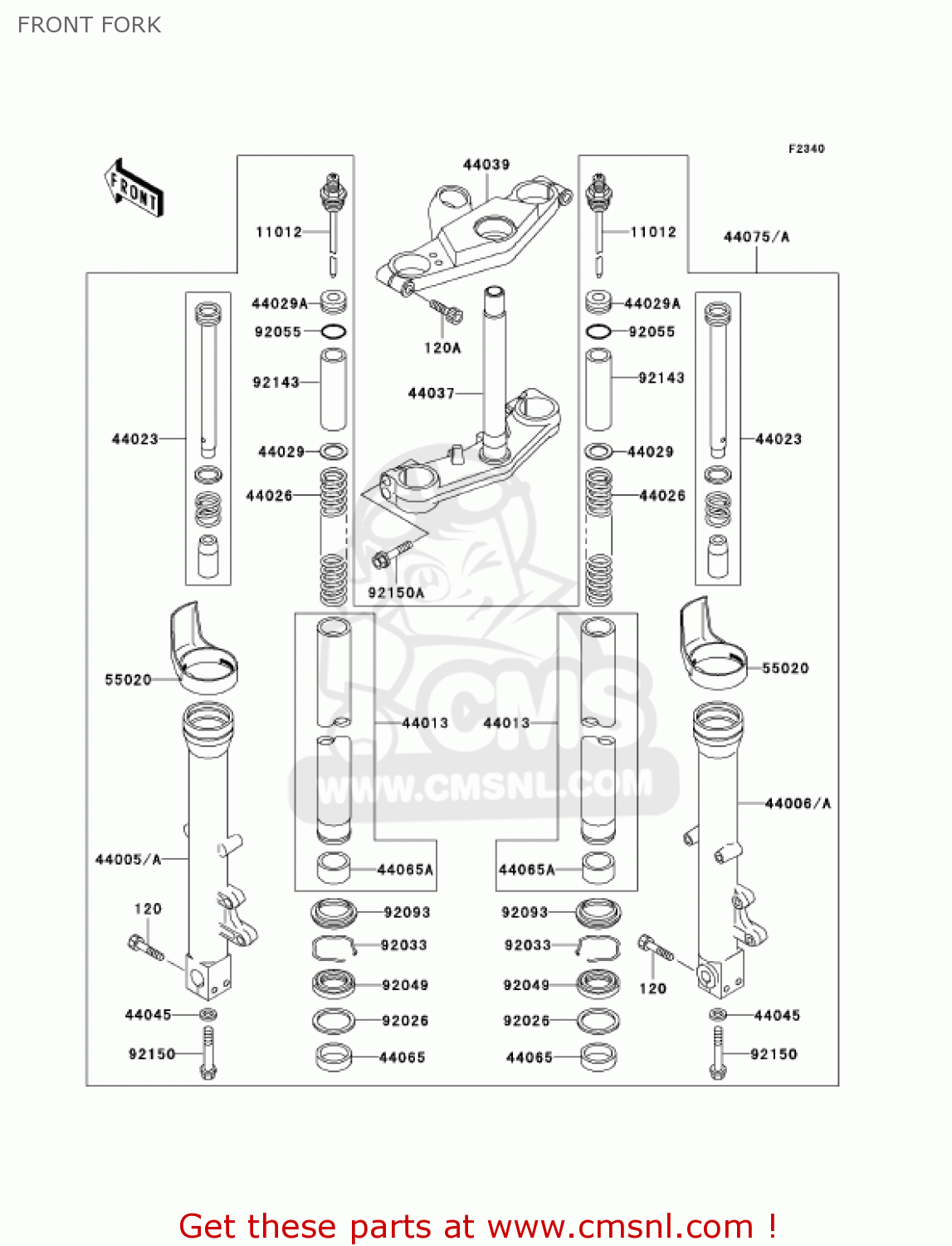 FRONT FORK ZX600E10 NINJA ZX6 2002 USA CALIFORNIA CANADA