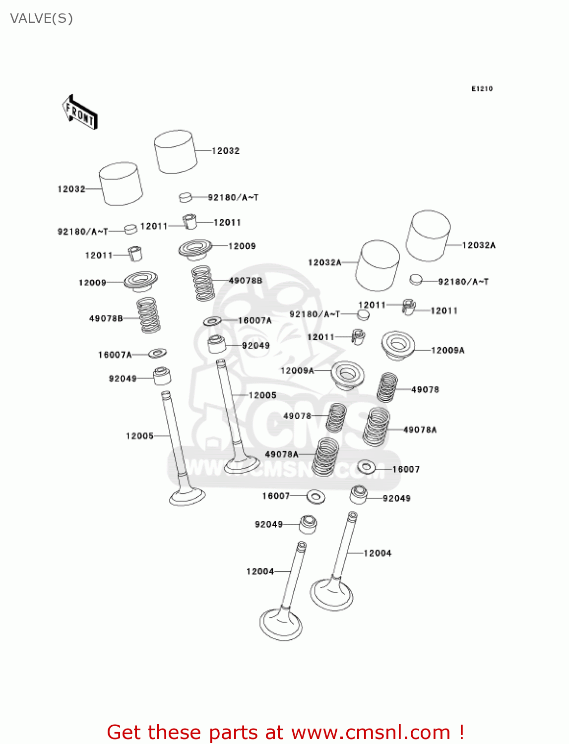 VALVE(S) ZX600E10 NINJA ZX6 2002 USA CALIFORNIA CANADA