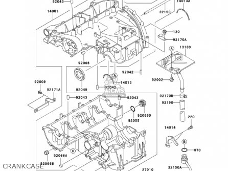 CRANKCASE - ZX600E10 NINJA ZX6 2002 USA CALIFORNIA CANADA