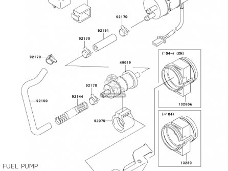 FUEL PUMP - ZX600E10 NINJA ZX6 2002 USA CALIFORNIA CANADA