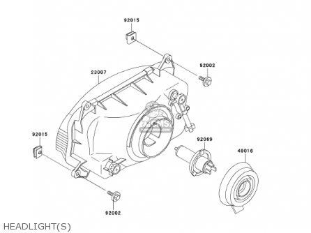 HEADLIGHT(S) - ZX600E10 NINJA ZX6 2002 USA CALIFORNIA CANADA