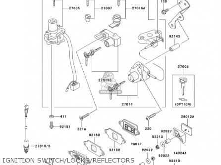 IGNITION SWITCH/LOCKS/REFLECTORS - ZX600E10 NINJA ZX6 2002 USA CALIFORNIA CANADA