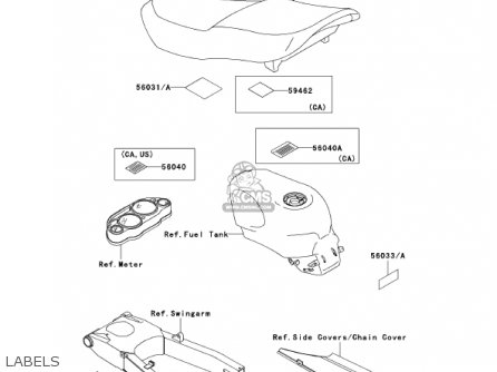 LABELS - ZX600E10 NINJA ZX6 2002 USA CALIFORNIA CANADA