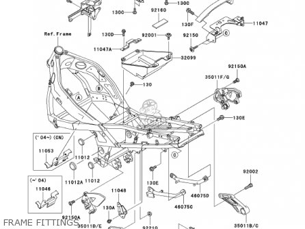 FRAME FITTINGS - ZX600E10 NINJA ZX6 2002 USA CALIFORNIA CANADA
