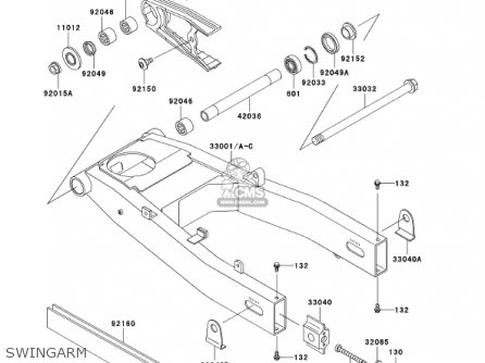 SWINGARM - ZX600E10 NINJA ZX6 2002 USA CALIFORNIA CANADA