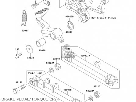 BRAKE PEDAL/TORQUE LINK - ZX600E10 NINJA ZX6 2002 USA CALIFORNIA CANADA