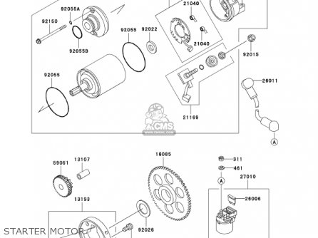 STARTER MOTOR - ZX600E10 NINJA ZX6 2002 USA CALIFORNIA CANADA