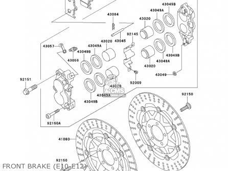 FRONT BRAKE (E10-E12) - ZX600E10 NINJA ZX6 2002 USA CALIFORNIA CANADA
