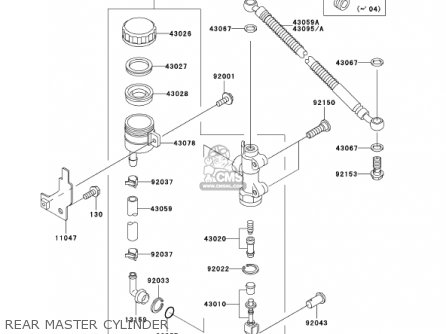 REAR MASTER CYLINDER - ZX600E10 NINJA ZX6 2002 USA CALIFORNIA CANADA