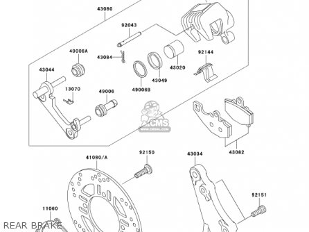 REAR BRAKE - ZX600E10 NINJA ZX6 2002 USA CALIFORNIA CANADA