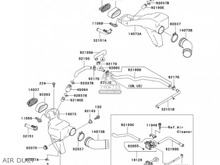 AIR DUCT - ZX600E10 NINJA ZX6 2002 USA CALIFORNIA CANADA